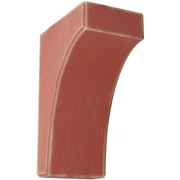Ekena Millwork 5 1/4"W x 8"D x 12"H Clarksville Wood Vintage Decor Bracket, Salvage Red BKTWD05X08X12CVRD - main